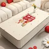 Tapete de Mesa de Centro para Ano Novo 2025 Impermeável e à Prova de Óleo Luxo Leve High-End Vermelho Festivo Sala de Estar Mesa de Centro Toalha de Mesa Tapete Protetor