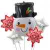 Novo Conjunto de Balões de Natal Tema de Natal Desenho Animado Papai Noel Floco de Neve Decoração de Festa Balão de Filme de Alumínio