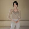 Conjunto de Roupa de Yoga Feminino Primavera e Outono Top Esportivo com Bojo Elegante Blusa Emagrecedora Pilates Treinamento Fitness Manga Longa