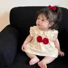 Enterizo de Verano para Bebé Estilo Delgado Dulce Lindo de Lunares para Recién Nacido con Lazo Body Infantil de Moda