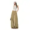 OOTD do 26º Dia!|Primavera 2026 Novo Macacão Khaki Jeans Wide-Leg Design Solto Calça Cimitarra