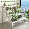 Estante de flores para balcón, de pie, multicapa, estilo escalonado, impermeable y a prueba de óxido, estante de almacenamiento de arte de hierro para suculentas de patio, interior y exterior