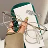 Superventas transfronterizo ojo de gato metal estampado de leopardo té frío moda retro fotocromático luz azul anti-gafas planas de moda