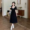 Vestido de Moda de Verano 2026 Tallas Grandes para Mujer Estilo Falso Dos Piezas Ceñidor de Cintura Adelgazante Largo y Corto de Corte A