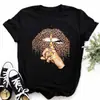 Talla Europea TransfronterizaCamiseta de Moda para Mujer Estampado de Corazón de Leopardo Negro Top Gráfico de Manga Corta para Mujer