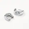 Aretes de Plata de Ley S925 Minimalistas de Moda para Mujer, Diseño Geométrico de Ola, Pendientes Versátiles de Alta Gama, Populares en Europa y América