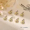 Decorações de Arte de Unhas Árvore de Natal Vazadas Strass Dourado e Prateado Acessórios de Unha Pinheiro Metal DIY Acessórios Exquisitos