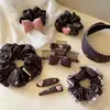 Scrunchie Floral Estilo Coreano para Mulheres, Especificamente para Penteados de Coque, Acessório de Cabelo com Elástico de Alta Qualidade