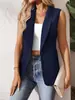 Em estoque 2026 novo colete de moda sem mangas europeu e americano transfronteiriço para mulheres, jaqueta de botão único slim fit para o trabalho, cor sólida