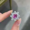 Anel de Prata S925 Paraíba Cultivado Artificialmente Formato de Ovo 2 Quilates Anel Retrô de Alto Padrão Cor de Ovo de Pombo Anel Feminino