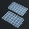 Caja de almacenamiento de cuentas de 24 compartimentos, desmontable y fija, caja de plástico transparente para materiales y piezas de manualidades, caja de embalaje para joyería