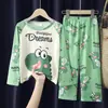Pijamas Infantiles, Conjuntos Finos de Manga Larga para Niñas, Ropa de Casa Transpirable para Niños de Tallas Mediana y Grande para Primavera y Otoño, Tendencia al por Mayor Transfronteriza