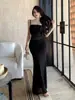 Vestido Longo Bodycon Cauda de Peixe Sexy Puro Desejo Menina Quente Estilo Francês Inspirado em Design 2026 Verão Novo Vestido com Alça de Rede
