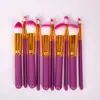 Pincel Delineador Foice Estilo Mei Nv Lang, Chanfrado, Conjunto de 10 Pincéis de Maquiagem, Cor Doce, Pincéis Cosméticos, Mais Vendido para Cross-border