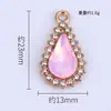 Nuevo Colgante Creativo de Gema de Cristal Forma de Gota de Agua Materiales para Accesorios DIY Aleación Galvanizada Pulsera Individual Colgante Collar Pendientes