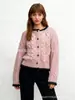 Cardigan de Tricô Torcido Suave e Macio para Mulheres, Novo Estilo Outono e Inverno, Cardigan Curto Solto e Versátil para Figuras Baixas