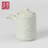 Meiguang Cerâmica Queimada Padrão de Círculo Redondo Garrafa de Condimento Restaurante Japonês Vintage Pote de Molho de Soja Garrafa de Vinagre Utensílios de Cozinha Domésticos