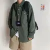 Comercio electrónico transfronterizo, nueva colección de otoño 2006, camisa de manga larga para hombre de color liso, camisa holgada estilo japonés, prenda de abrigo de moda