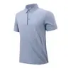 Camisa Polo con un Toque de Lujo, Camiseta de Hielo sin Costuras para Negocios para Hombre con Cuello Campana, Corte Holgado, Top Estampado de Manga Corta para Fitness