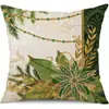 Juego de Fundas de Almohada Transfronterizas para Navidad Europea y Americana, Funda para Cojín de Sofá de Sala de Estar, Funda para Almohada de Cintura con Reno Papá Noel Árbol, Suministro de Fábrica