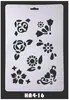 21 Plantilla de pintura hueca para periódico escrita a mano de material PP, tema de flores y plantas, regla de encaje, plantilla de dibujo, accesorios para álbum DIY
