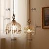 Francês retro latão Pérola Cristal vela sala de jantar quarto lustre Europeu romântico villa sala de estar farol de latão