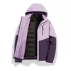 Chaqueta de plumón impermeable para hombre y mujer, tres en uno, repelente al agua, desmontable, para invierno, exterior, montañismo, esquí, ropa, estampado
