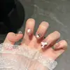Hilo de Estrella de Luz Suave Hecho a Mano Puro Uñas Postizas Ojo de Gato Estilo Francés Gama Alta Blanqueamiento Pegatinas para Uñas Arte de Uñas Piezas para Uñas Producto Terminado