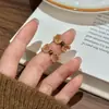 Brincos de Renda com Pedra Olho de Tigre Estilo Retrô para Mulheres no Outono e Inverno, Luxo Acessível Único, High-End, Brincos Personalizados e Versáteis