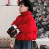 Ropa Nueva de Invierno Roja para Niños para el Año Nuevo, Chaqueta Corta de Algodón para Niños, Estilo Coreano 2025, Chaqueta de Algodón Elegante para Niños y Niñas, Bebés y Niños Pequeños