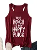La playa es mi estación independiente de ebay cómoda moderna nueva camiseta sin mangas para mujer comercio exterior