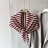 Chal de Raya Mezclado con Lana Australiana Más Bufanda Triangular Cálida Nueva de Otoño e Invierno Bufanda Tejida Protector de Cuello para Mujer