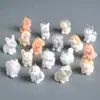 Cachorro Estereoscópico de Pelúcia Desenho Animado Pequenos Enfeites de Resina Chaveiro DIY Feito à Mão Pingente Pingente Material para Joias Acessórios