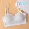 Ropa Interior para 8-16 Años, Sujetador Camisola con Copas Fijas, Estilo Tubo sin Tirantes Acolchado de Algodón