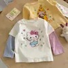 Nueva Camiseta Informal de Manga Larga Estilo Coreano para Niñas 2026 Primavera/Otoño Dulce Falsa de Dos Piezas Moda Transfronteriza