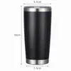 Taza de coche transfronteriza de 20 oz, taza aislada al vacío de doble pared de acero inoxidable 304, cubo de hielo portátil para coche al aire libre, venta al por mayor
