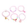 Pulsera para Niños Regalo Pequeño Pulsera para Niña Cuentas Rosas Color Caramelo Cuentas Redondas Pulsera Diseño Nicho Joyería