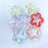 Cadena para teléfono móvil, pulsera, pendientes, horquilla, accesorios para el cabello, materiales de bricolaje, con forma de estrella hueca de cinco puntas, chapada en color transparente AB