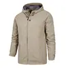Ropa Rústica de Primavera Otoño Invierno Chaqueta con Capucha de Color Sólido para Hombre Cortavientos Impermeable Chaqueta de Montañismo para Exteriores Cortavientos Delgado Casual de Moda