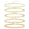 Conjunto de Pulseiras de Punho Inspirado no Design da Amazon 2024, Pulseiras de Corrente Cubana para Empilhar, Presente de Festa para Mulheres