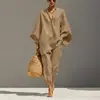 Moda Verão Europeia e Americana Transfronteiriça 2026 Estilo Casual Feminino Design Manga Morcego Gola V Caimento Solto Conjunto