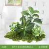 Paisagismo com plantas verdes sala de estar interna display de paisagem canto sob a escada decoração de paisagismo arranjo plantas artificiais biônicas