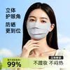 Es posible beber agua con esta mascarilla de protección solar de tres etapas, que protege contra los rayos UV y protege las comisuras de los ojos.. Mascarilla Transpirable para Exteriores de Seda de Hielo, Transpirable para Verano