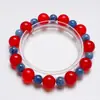 [Lealtad Roja] Pulsera de Cristal Natural Rojo Cereza para Mujer La Más Fácil de Combinar Pulsera de Cianita Blanqueadora Al Por Mayor