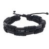 Pulsera de Cuero Retro para Hombre de Venta Caliente Transfronteriza Hecha a Mano Hilo Encerado Trenzado Ondulado Pulsera Simple Fabricante Venta al por Mayor