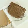 Bolsa de almacenamiento de cuero con patrón de cocodrilo, bolso cruzado de cadena para mujer, bolso pequeño, bolsa de cosméticos portátil, neceser de viaje