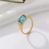 Anillo de acero de titanio de moda personalizado, anillo de diamante único de cuatro colores, anillo de nicho para mujer, moda de lujo ligera, combina con todo, sin decoloración, de fábrica