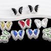 Nuevos Adornos de Arte para Uñas de Mariposa de Aleación con Cristales, Arcilla Suave, Bolas de Diamante, Cuentas con Agujero Recto, Cuentas Chapadas en Oro, Accesorios Hechos a Mano para DIY