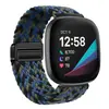 Adecuado para correa Fitbit Versa 4, Sense bucle tejido de nailon con cierre magnético de metal Versa 2