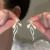 Pendientes Geométricos de Perla con Circonita Aguja de Plata Otoño e Invierno Pendientes Retro Elegantes de Gama Alta Lujo Accesible Pendientes Elegantes de Nicho para Mujer